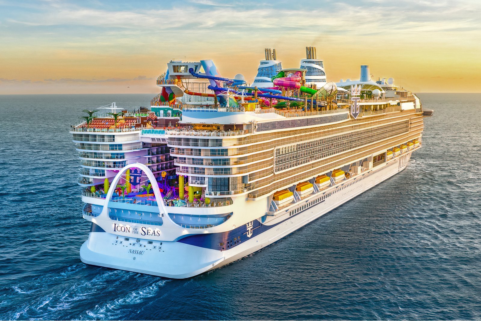 Illustration for: How many crew members work aboard Icon of the Seas, the largest cruise ship in the world?