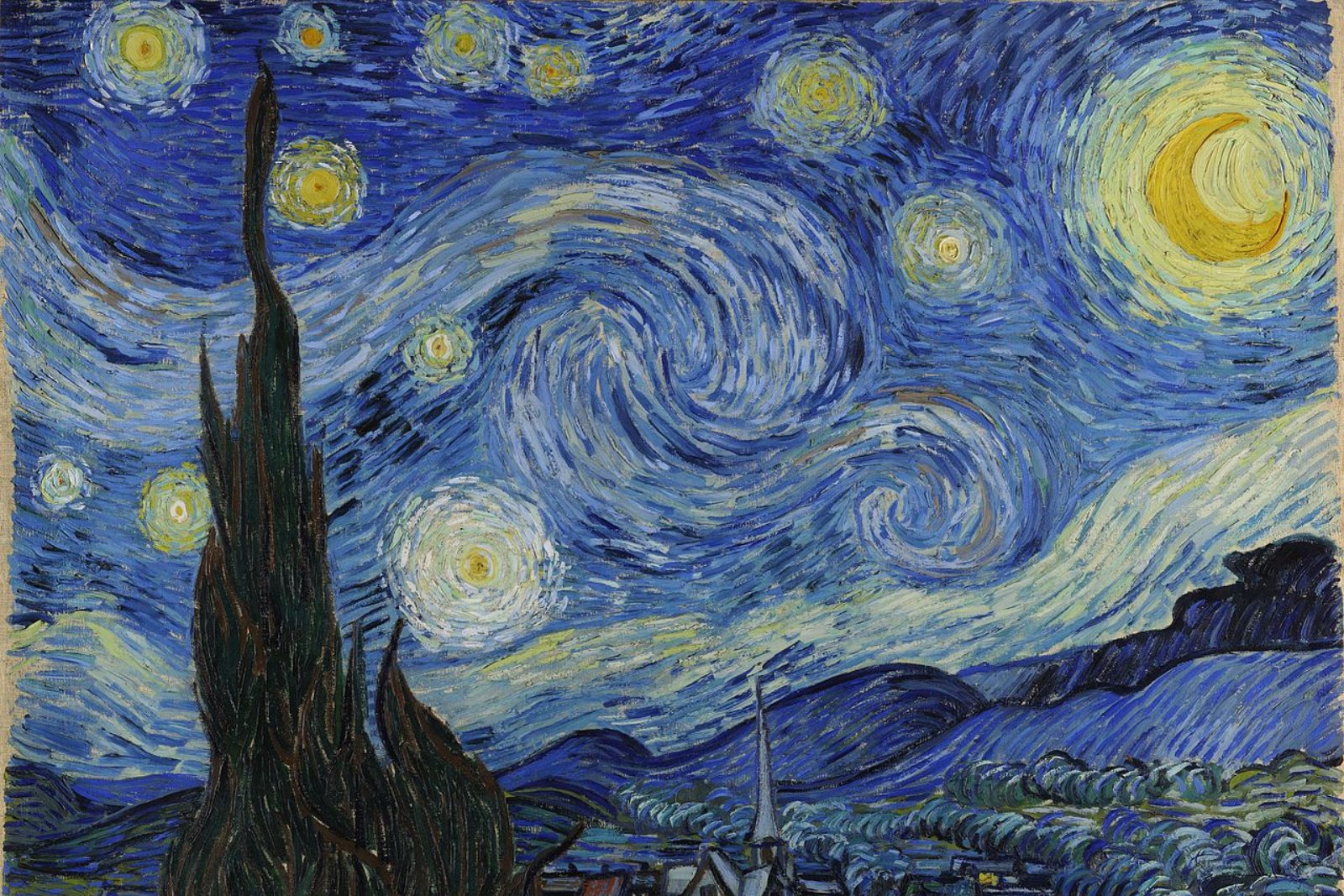 Illustration for: How many credit cards would it take to cover Van Gogh's The Starry Night?